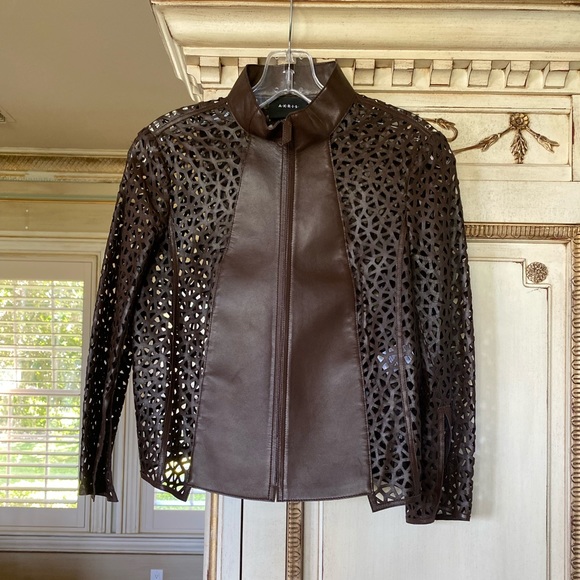 AKRIS brown leather size 4